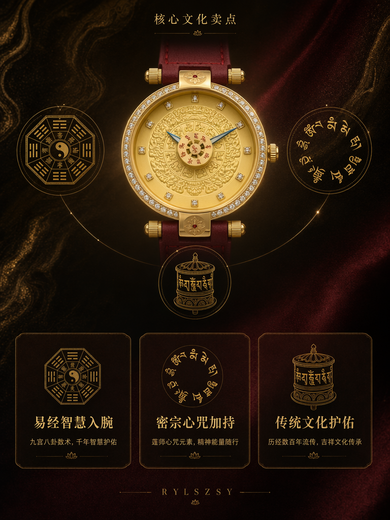 九宫八卦莲师心咒腕表